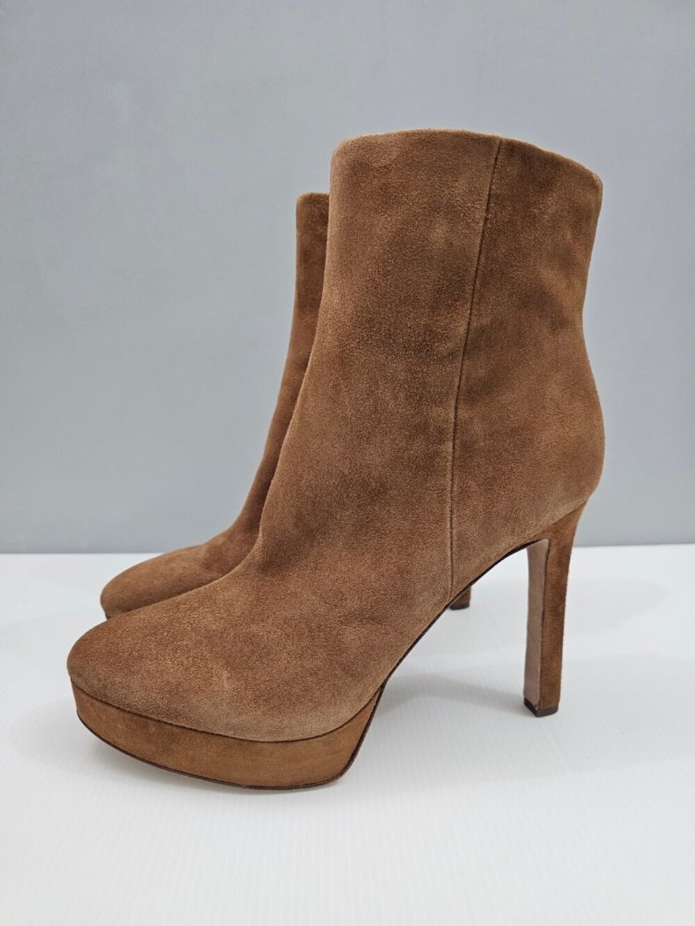 Veronica Beard Dali Stiletto Ankle Boot Womens 10 Hazelwood Tan Suede Platform